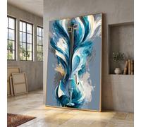 TONGYINLI Abstract Blue Violin Painting Canvas Art, Musical Instrument Posters Wall Decor Artwork(80x120cm/Frameless)