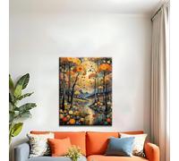 TONGYINLI Abstract Forest Landscape Wall Art, Colorful Tree Canvas Print, Boho Living Room Decor Painting(70x100cm/Frameless)