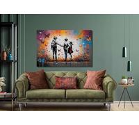 TONGYINLI Abstract Graffiti Art Colorful Butterfly Kids Canvas Oil Painting Banksy Street art Canvas Posters and Prints Home Wall Decor(70x100cm/Inner frame)