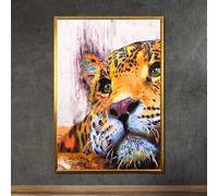 TONGYINLI Abstract Leopard Canvas Wall Art: Colorful Animals Portrait Artwork, Wildlife Posters and Prints Home Wall Decor Mural(40x60cm/Frameless)