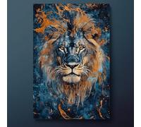 TONGYINLI Abstract Lion Canvas Wall Art Pictures, Posters and Prints, Animals portrait Painting, for Living Room, Home Decor 30x40cm framework