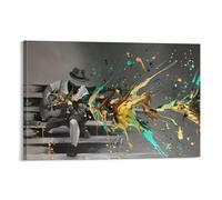 TONGYINLI Abstract Man Music Oil Painting Beautiful Melody Posters And Prints Color Canvas Wall Art Pictures for Living Room Decor 80x120cm framework