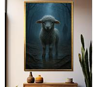 TONGYINLI Abstract Rainy Forest Wall Art Pictures, Sheep Canvas Painting - Animals Posters and Prints for Gothic Home Decor Artwork(30x40cm/Frameless)