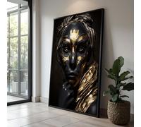 TONGYINLI Black and Gold Woman Posters and Prints: Abstract Painting, Vintage Woman Portrait Canvas Wall Art for Room, Home Decor(60x80cm/Frameless)