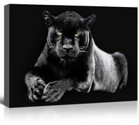 TONGYINLI Black White Animal Canvas Wall Art, Wildlife Picture Prints, Wild Leopard Painting, Modern Artwork for Living Room Decor 60x80cm framework