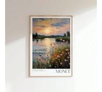TONGYINLI Claude Monet Poster - Mid Century Art Print Aesthetic Oil Painting Canvas Posters For Home, Living Room, Kitchen Wall Decor(40x60cm/Frameless)
