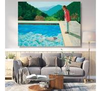 TONGYINLI David Hockney Swimming Pool Painting on Canvas, Figurative Wall Artwork, Landscape Posters and Prints, Modern Home Decor(80x120cm/Frameless)