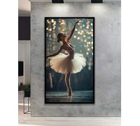 TONGYINLI Elegant Ballerina Wall Art - Dancer Canvas Painting, Feminine Dance Posters and Prints, for Modern Living Room Studio Decor(60x105cm/Frameless)