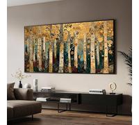 TONGYINLI Gustav Klimt Birch Forest Canvas Painting, Abstract Modern Wall Art, Golden Trees Posters and Prints, Nature Landscape Art(50x90cm/Frameless)