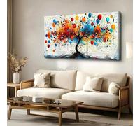 TONGYINLI Large Decor Painting, Canvas Wall Art For Bedroom Living Room Abstract Tree Posters, Colorful Balloons Print Picture 20x40cm framework