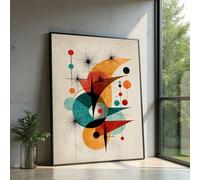 TONGYINLI Mid Century Abstract Art Canvas Wall Pictures, Retro Geometric Posters, Colorful Modernist Painting, Vintage Home Decor(60x80cm/Frameless)