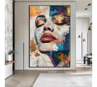 TONGYINLI Modern Home Decor Mural, Painting on Canvas, Abstract Woman Face Wall art, Colorful Woman Portrait Art Print Posters(40x60cm/Frameless)
