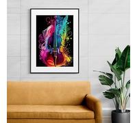 TONGYINLI Music Lover Posters and Prints for Classical Violin Player Rainbow Canvas Oil Painting, Abstract Violin Wall Art(40x60cm/Internal Frame)