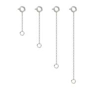 Tongyixin Set of 4 Silver Chain Extensions, Silver Wire 925 for Jewellery Gift for Mother Daughter 3 5 7.5 10 cm S Silver White Gold, Small, silver, white gold