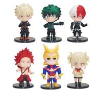 Tongyundacheng 6Pcs/Set My Hero Academia Anime Figures 10-12cm, Midoriya Izuku/Toga Himiko/Bakugo Katsuki Action Figure Statue Cake Topper Collectibles Ornaments