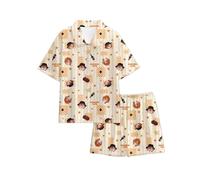 Tongyundacheng Anime BSD Cosplay Nightwear Dazai Osamu/Nakahara Chuuya Pyjamas Cartoon Printed Loungewear BSD Clothes Anime Cosplay Homewear