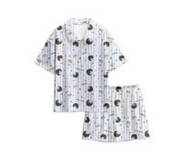 Tongyundacheng Anime BSD Cosplay Nightwear Dazai Osamu/Nakahara Chuuya Pyjamas Cartoon Printed Loungewear BSD Clothes Anime Cosplay Homewear