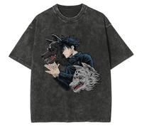 Tongyundacheng Anime JJK Tshirt Gojo Satoru/Geto Suguru/Fushigura Megumi Cosplay Shirt Anime Print Short Sleeve Casual Summer Tops for Men Women