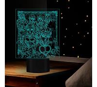 Tongyundacheng Anime LED Night Light JoJo's Bizarre Adventure Manga Figures 3D Illusion Lamp 7 Colors Touch Remote Desk Lamp for Cartoon Child Room Decor Birthday Gifts