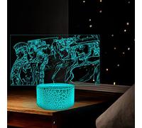 Tongyundacheng Anime LED Night Light JoJo's Bizarre Adventure Manga Figures 3D Illusion Lamp 7 Colors Touch Remote Desk Lamp for Cartoon Child Room Decor Birthday Gifts