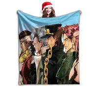 Tongyundacheng JoJo's Bizarre Adventure Fleece Throw Blanket Anime Character Printed Flannel Blanket Super Soft Cozy Fuzzy Warm Throws for Bed Sofa Couch Home Decor Idea Gift