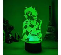 Tongyundacheng Kamado Tanjiro Night Light 3D LED Illusion Lamp Kimetsu No Yaiba Anime Creative Desk Lamp 16 Colors Remote Sleep Lamp Kids Bedroom Decor Birthday Gift