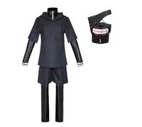 Tongyundacheng Ken Kaneki Full Cosplay Costume Anime Character Fight Uniform Ken Kaneki Mask Carnival Performance Outfits Halloween Anime Dress up for Men