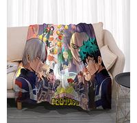 Tongyundacheng My Hero Academia Flannel Blanket Anime Ultra Soft Fleece Throw Blanket Microfiber Cozy Warm Throws, for Winter Bedding, Sofa Bed Couch Home Decor