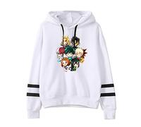 Tongyundacheng My Hero Academia Hoodie Pullover Anime Hooded Sweatshirt Casual Sweater for Men Women White