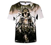 Tongyundacheng Overlord T-Shirt Anime 3D Print Albedo Ainz Ooal Gown Cosplay Short Sleeve Tee Top Summer Casual Men's Tshirt