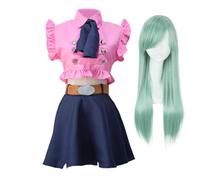 Tongyundacheng The Seven Deadly Sins Elizabeth Liones Cosplay Costume Uniform Dress Full Set Halloween Outfit for Women Girls