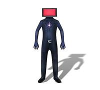 Tongyundacheng Toilet Costume Jumpsuit Titan Speakerman TV Man Cameraman Cosplay Halloween Bodysuit with Headwear