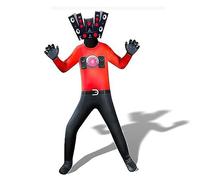 Tongyundacheng Toilet Costume Jumpsuit Titan Speakerman TV Man Cameraman Cosplay Halloween Bodysuit with Headwear
