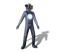 Tongyundacheng Toilet Costume Jumpsuit Titan Speakerman TV Man Cameraman Cosplay Halloween Bodysuit with Headwear