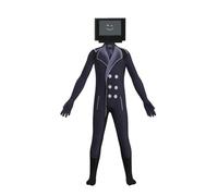 Tongyundacheng Toilet Costume Jumpsuit Titan Speakerman TV Man Cameraman Cosplay Halloween Bodysuit with Headwear