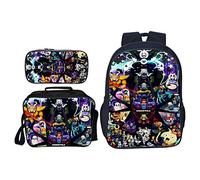 Tongyundacheng Undertale Backpack 3 Piece Set Anime Game 3D Printed Girls Boys School Bookbag + Lunch Bag+Pencil Case Set, Children Student Casual Daypack Laptop Rucksack