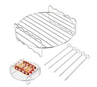 Tongyundacheng XL Air Fryer Accessories - Air Fryer Rack Set, Multi-purpose Double Layer Rack with Skewer, Compatible for Ninja Power Airfryer Philips