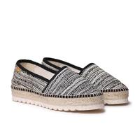 TONI PONS Alma-CL - Women's Flat Espadrille in Glitter Fabric, Black/White, 8 UK