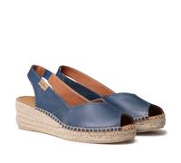 TONI PONS BERNIA-P - Wedge espadrille for Women Peep Toe style made of leather., Ocean, 3 UK