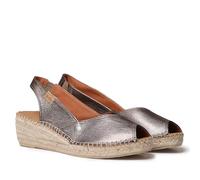 Toni Pons BERNIA-P Women's Leather Wedge Espadrille Peep Toe, bronze, 5 UK