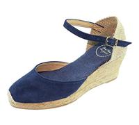 Toni Pons Close Toe Espadrille Wedge Sandal 5 UK Navy Suede