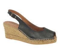 Toni Pons Croacia Womens Ladies Black Slip On Espadrille Wedge Sandals Size 4-8