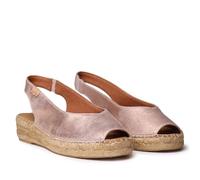 Toni Pons Erica-As | Nude Leather | Womens Peep Toe Espadrille Shoes 5 Nude