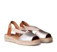 TONI PONS ESTEL-BG - Leather Espadrille for Women, Platinum, 8.5 UK