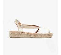 Toni Pons ETNA Womens Leather Espadrille Sandals Platinum - UK 4 - Gold