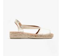 Toni Pons ETNA Womens Leather Espadrille Sandals Platinum - UK 6 - Gold
