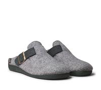 TONI PONS - House slippers, open heel slippers, rubber sole, felt, buckle closure for: Men, grey, 10.5 UK