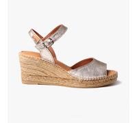 Toni Pons SIA-P Womens Leather Buckle Breathable Casual Platinum Espadrilles