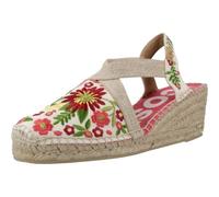 Toni PONS - Toni Pons Montjoi Women's Espadrilles - Wedge Sandals with Floral Embroidery - Peony - Textile, Peony, 4 UK