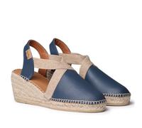 TONI PONS TOSSA - Wedge espadrille for Women made of leather., Ocean, 8.5 UK